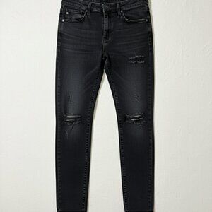 AG Adriano Goldschmied “The Legging Ankle” 29R Super Skinny Distressed Black